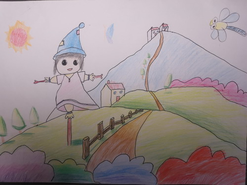 山村稻草人儿童画获奖