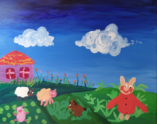 小动物的幼儿园画简单又漂亮