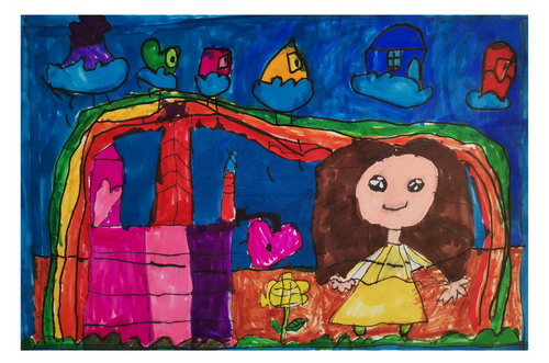 梦幻城堡儿童画一等奖