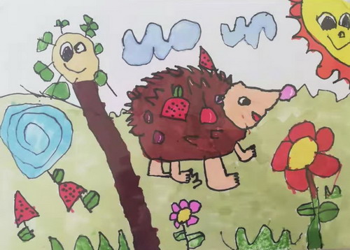 小刺猬的生活创意画一等奖
