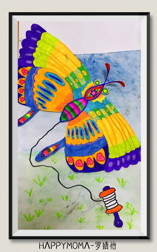 放风筝儿童绘画一等奖