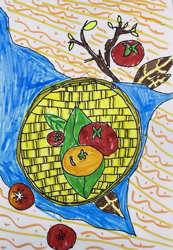 柿子熟了创意画简单好看