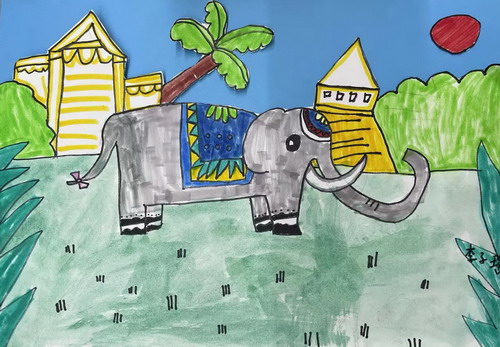 泰国风情儿童画图片