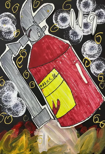 神奇灭火器绘画作品