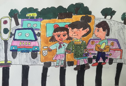 文明行走绘画一等奖