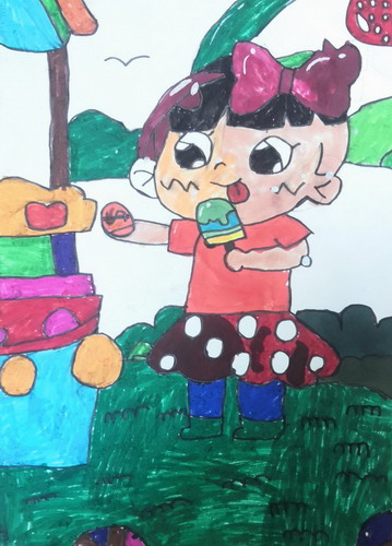 买雪糕绘画作品