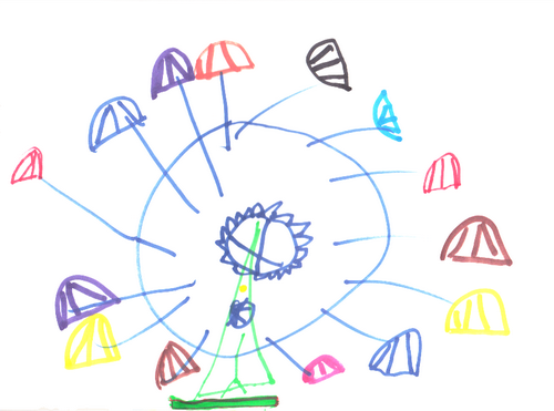 摩天轮绘画一等奖