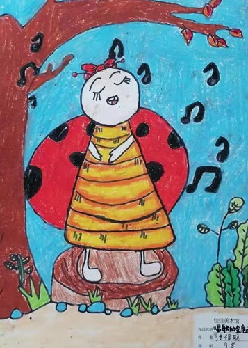 唱歌的金龟子画画简单