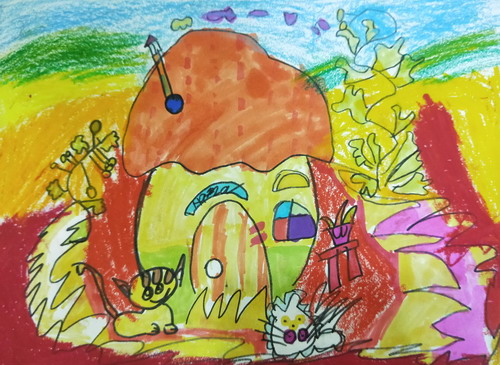 动物草屋画简单好看