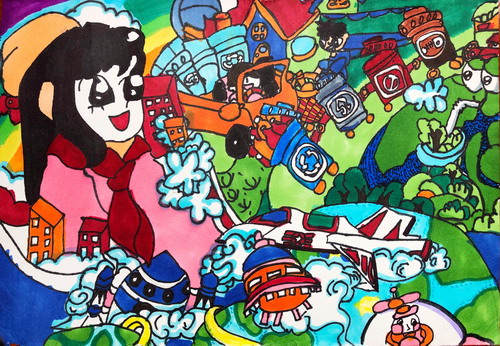 争做环保少年儿童画创意