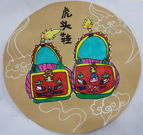 虎头鞋画简单好看