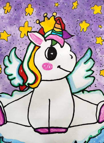 独角兽儿童绘画