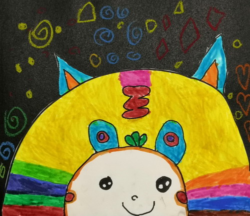 可爱的老虎头画画简单