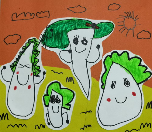 开心的白菜绘画作品