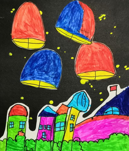 彩色灯光创意画简单好看