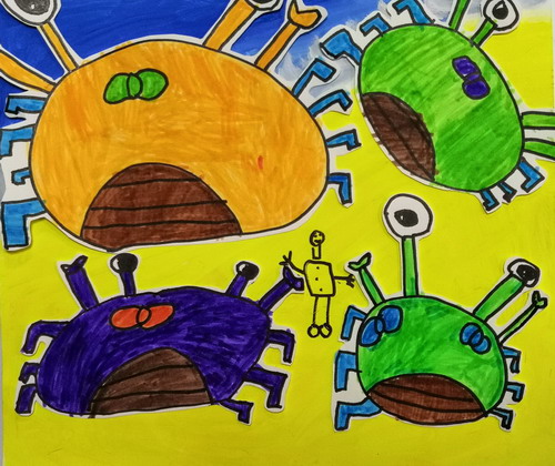 大螃蟹儿童绘画简单