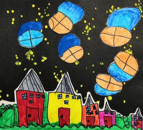 晚间风景儿童绘画一等奖