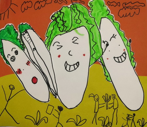 快乐的白菜儿童绘画简单