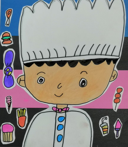 厨师男孩画简单好看