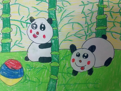 可爱的大熊猫绘画作品