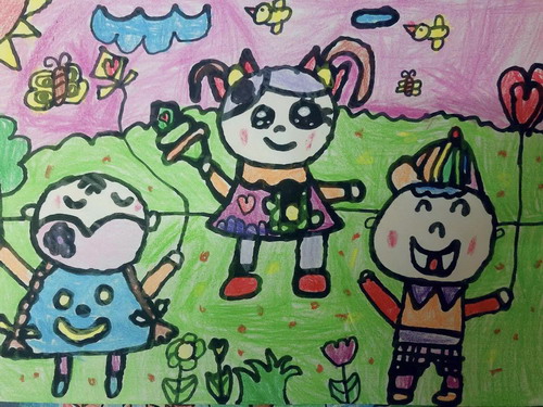 开心去春游儿童画获奖