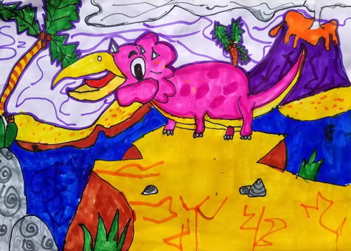 三角龙儿童绘画一等奖