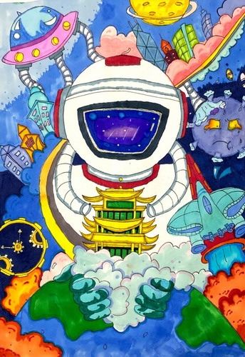 保卫家园手绘画