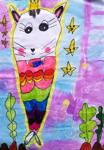 人鱼猫画画好看