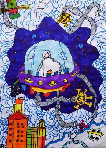 抗疫机画简单好看