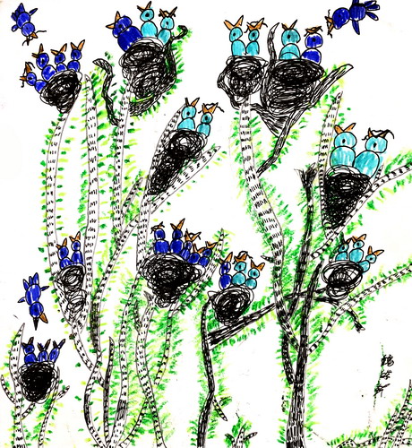 鸟的家园儿童绘画简单