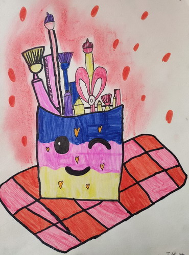 笔筒儿童绘画简单