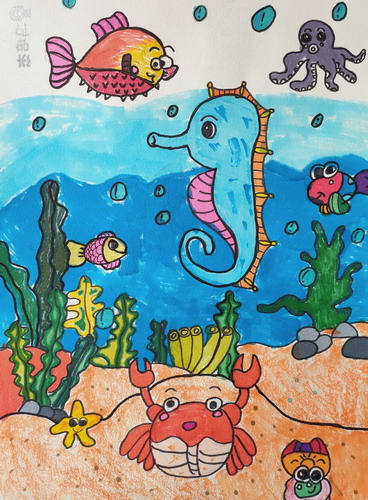 小海马手绘画图片