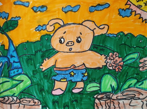 可爱小猪手绘画获奖