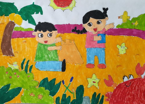 两位小朋友绘画作品