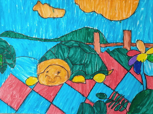 可爱的乌龟创意画简单好看