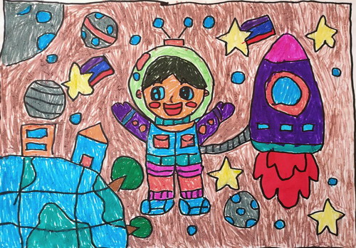 太空小能手手绘画简单好看