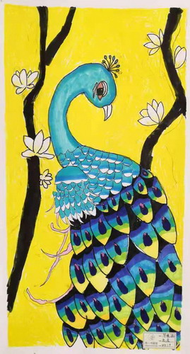 孔雀手绘画