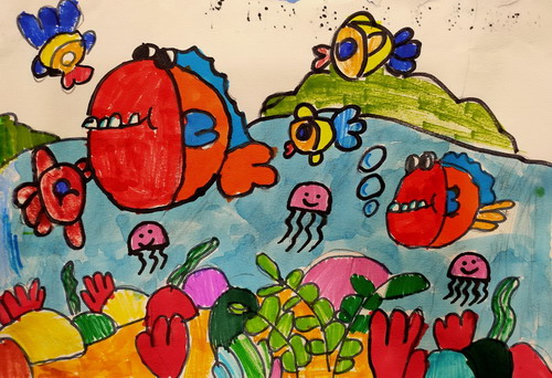 海底世界绘画图片