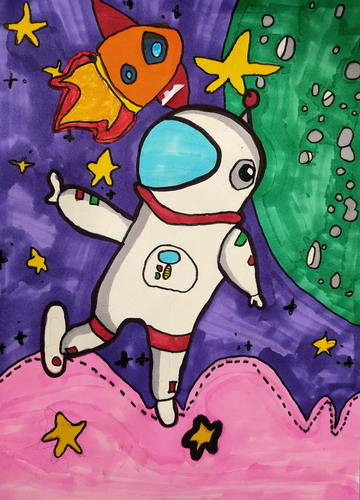 太空人画画好看