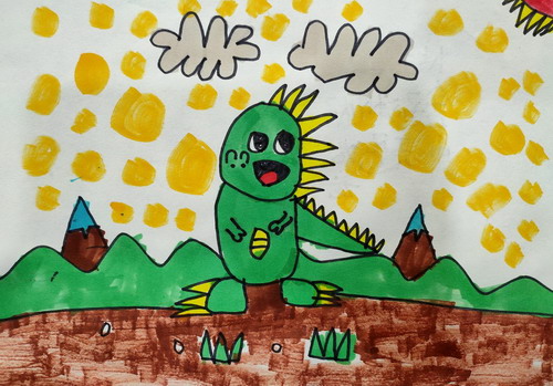小恐龙创意画