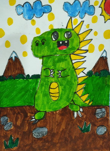 小恐龙手绘画一等奖