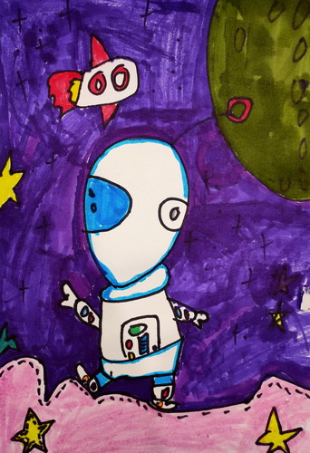 宇航员创意画