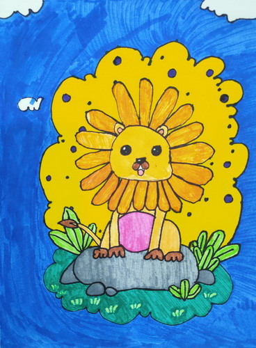 小狮子手绘画简单好看