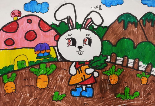 小兔子创意画
