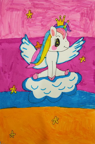 可爱的小马绘画一等奖