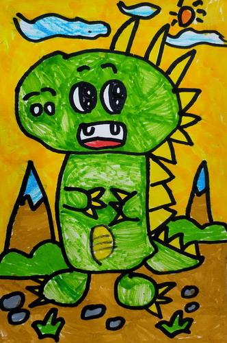 小恐龙儿童绘画