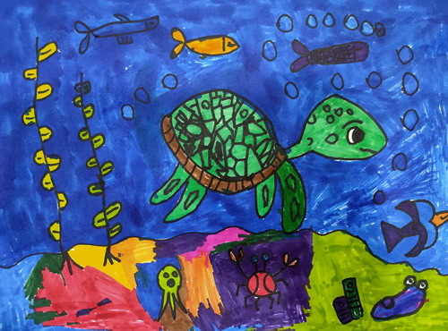 小乌龟儿童绘画