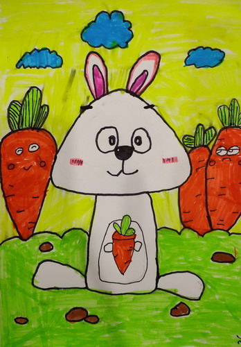 可爱的小兔子手绘图片