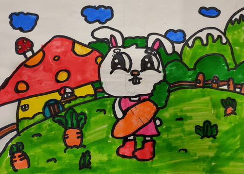 小兔子绘画作品