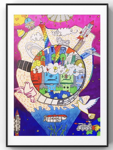 构建和谐社会绘画图片